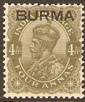 Burma 1937 4a Sage-green. SG9.
