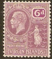 British Virgin Islands 1922 6d Dull and bright purple. SG98.