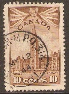 Canada 1942 10c Brown. SG383. MPO 314.