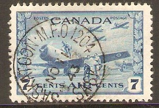 Canada 1942 7c Blue. SG400. MPO 1204.
