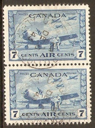 Canada 1942 7c Blue. SG400. MPO 1309.