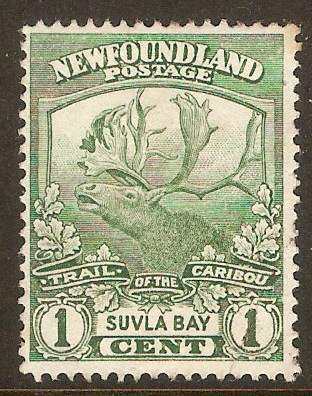 Newfoundland 1919 1c green. SG130.