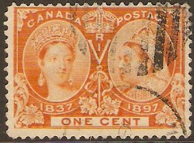 Canada 1897 1c orange. SG122.