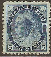 Canada 1898 5c Slate blue on bluish paper. SG157.