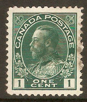 Canada 1911 1c Bluish-green. SG197.