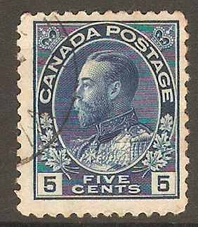 Canada 1911 5c Deep blue. SG205b.