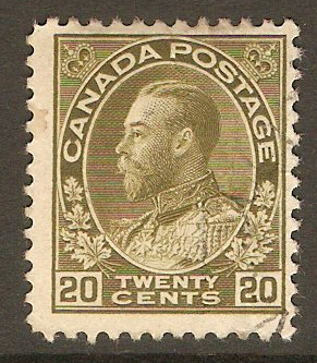 Canada 1911 20c Olive. SG213.