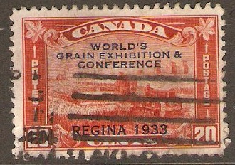 Canada 1933 20c Grain Exhibition Overprint Stamp. SG330.