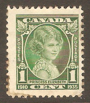 Canada 1935 1c Green. SG335.