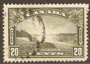 Canada 1935 20c Olive-green. SG349.