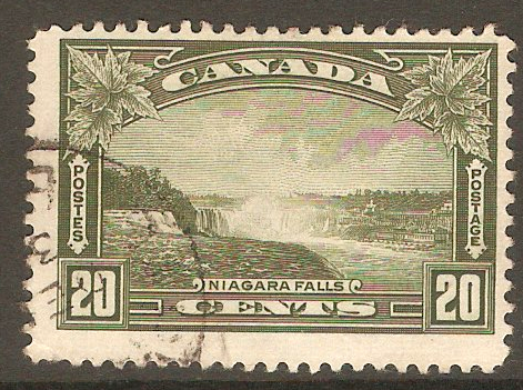 Canada 1935 20c Olive-green. SG349. - Click Image to Close