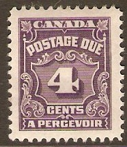 Canada 1935 4c Violet Postage Due. SGD21.