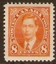 Canada 1937 8c. Orange. SG362. - Click Image to Close