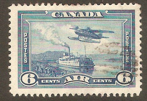Canada 1937 6c Blue - Air stamp. SG371.