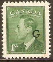 Canada 1950 1c Green. SGO178.