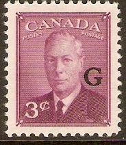 Canada 1950 3c Purple. SGO181.