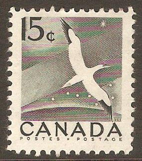 Canada 1954 15c Black - Northern Gannet. SG474.