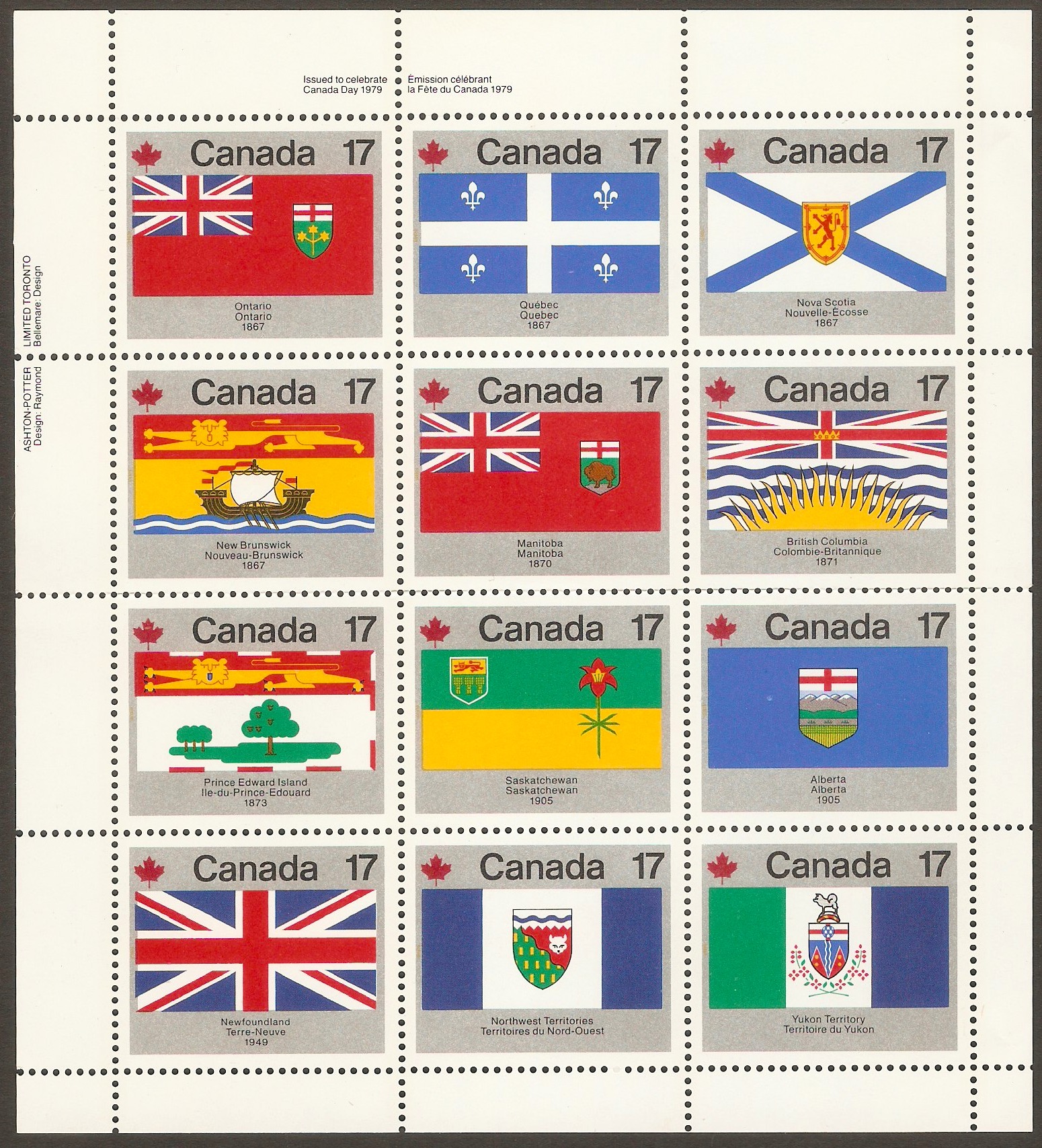 Canada 1979 Canada Day - Flags Set. SG944a-SG944l.