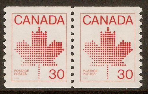 Canada 1982 30c Bright scarlet-Coil stamp. SG1031.
