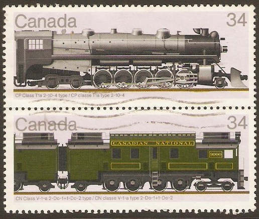 Canada 1986 Railway Locomotives 4th. Series Pair. SG1223a.