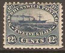 New Brunswick 1860 12+half cent indigo. SG18.