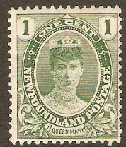 Newfoundland 1911 1c Yellow-green. SG117.