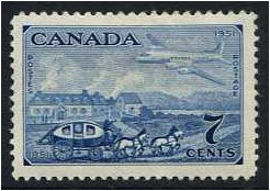 Canada 1951 7c. Blue. SG438.
