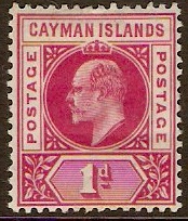 Cayman Islands 1905 1d Carmine. SG9.