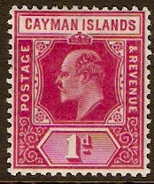Cayman Islands 1907 1d Carmine. SG26.