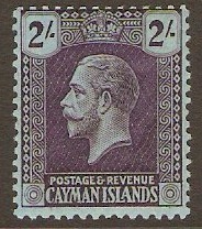 Cayman Islands 1921 2s Violet on blue. SG80.