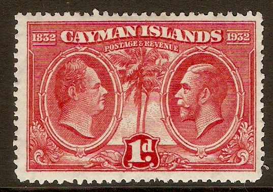 Cayman Islands 1932 1d Scarlet. SG86.