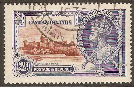 Cayman Islands 1935 2d Silver Jubilee Stamp. SG109.