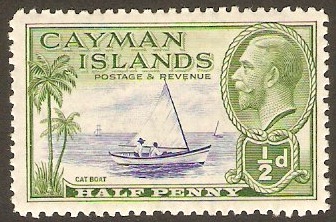 Cayman Islands 1935 d Ultramarine and yellow-green. SG97.