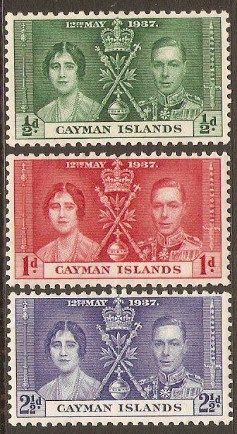 Cayman Islands 1937 Coronation Set. SG112-SG114.