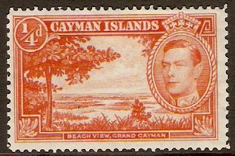 Cayman Islands 1938 d Red-orange. SG115a.