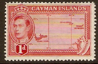 Cayman Islands 1938 1d Scarlet. SG117.