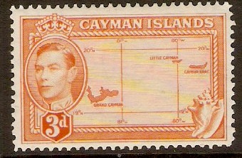 Cayman Islands 1938 3d Orange. SG121.