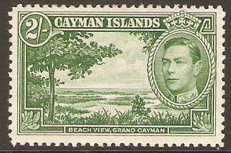 Cayman Islands 1938 2s Yellow-green. SG124.