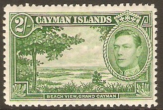 Cayman Islands 1938 2s Deep green. SG124a.