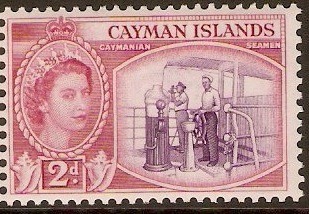 Cayman Islands 1953 2d Reddish violet and cerise. SG152.