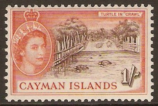 Cayman Islands 1953 1s Brown and red-orange. SG158.