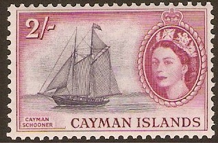 Cayman Islands 1953 2s Slate-violet and reddish purple. SG159.