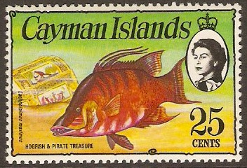Cayman Islands 1974 25c Hogfish and Treasure. SG356.
