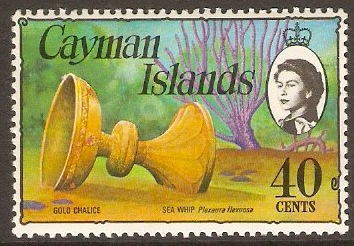 Cayman Islands 1974 40c Gold Chalice and Seawhip. SG357.