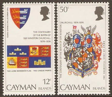 Cayman Islands 1974 Churchill Centenary Set. SG380-SG381.