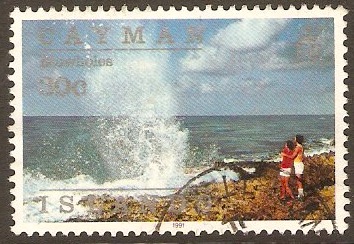 Cayman Islands 1991 30c Island Scenes Series - Blowholes. SG728. - Click Image to Close