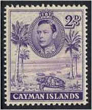 Cayman Islands 1938 2d Violet. SG119.