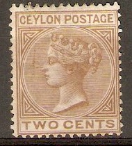 Ceylon 1872 2c Pale brown. SG121.