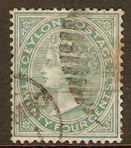 Ceylon 1872 24c Green. SG127.
