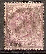 Ceylon 1888 2(c) on 4c Rosy mauve. SG204.